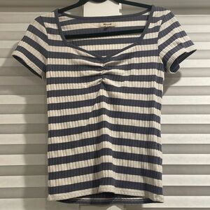 Madewell blue white striped t. Size smalll